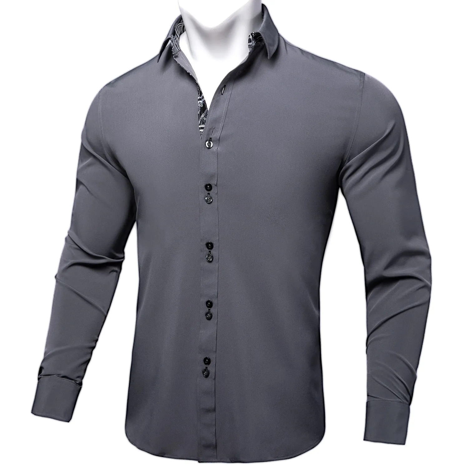 Long Sleeve Shirts For Men Solid Red Blue Black Splicing Paisley Mens Designer Clothes Camisa Masculina Men Social Dress Shirt