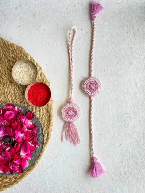 Meadowsweet Embroidered Rakhi & Lumba Set