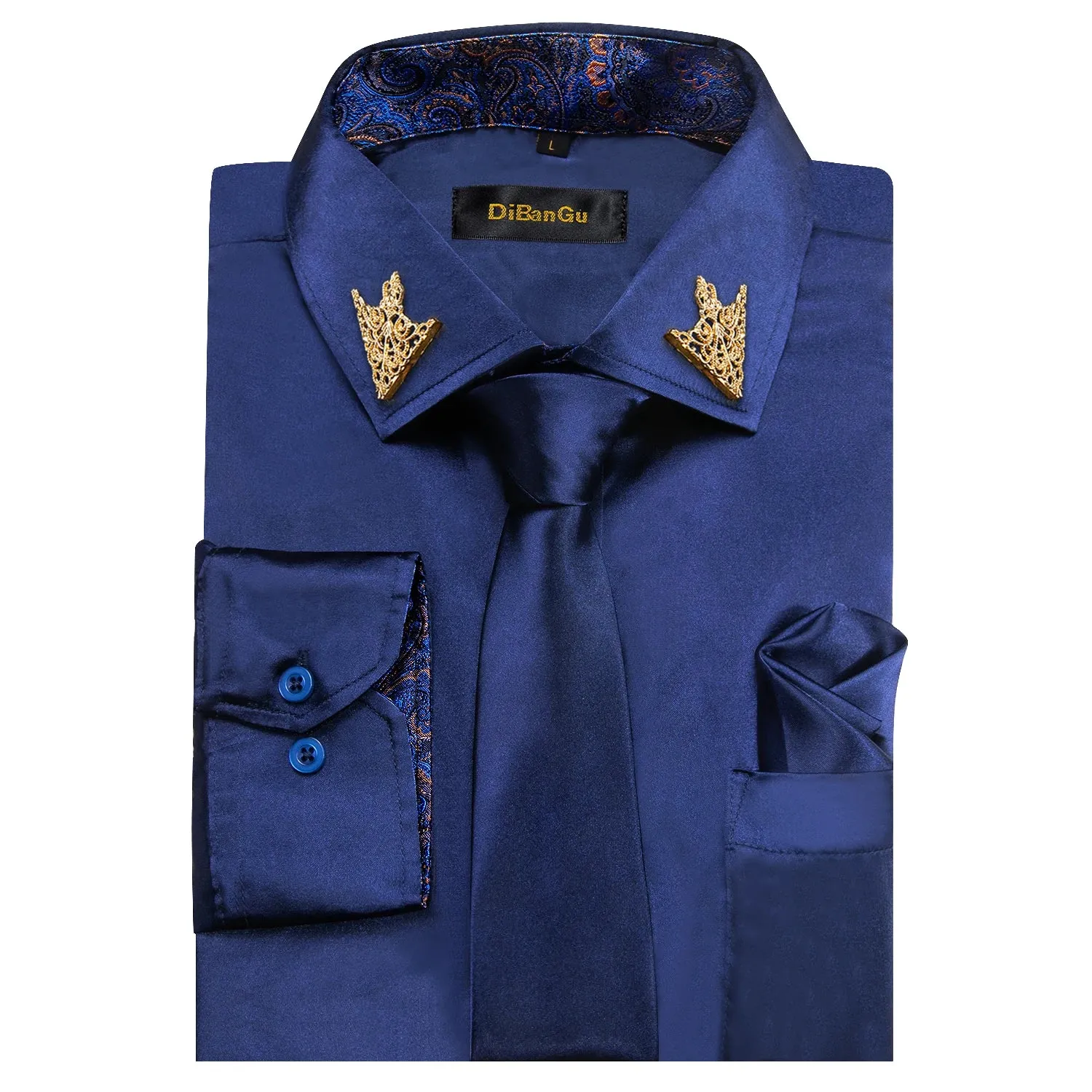 Men's Shirts Long Sleeve Stretch Satin Social Dress Paisley Splicing Contrasting Colors Tuxedo Shirt Blouse Clothing