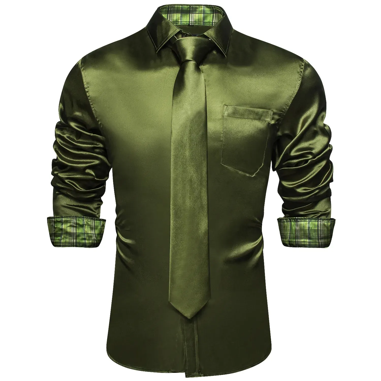 Men's Shirts Long Sleeve Stretch Satin Social Dress Paisley Splicing Contrasting Colors Tuxedo Shirt Blouse Clothing