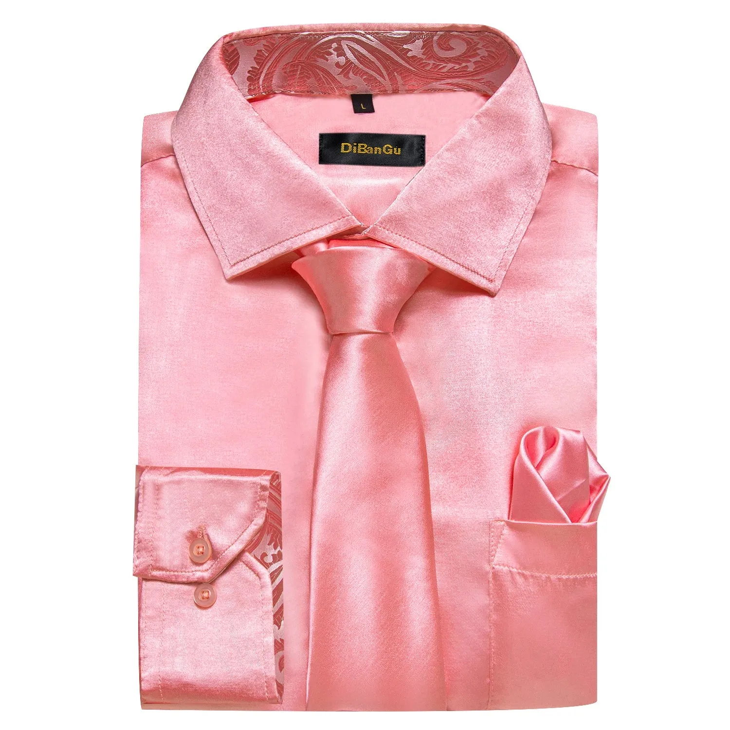 Men's Shirts Long Sleeve Stretch Satin Social Dress Paisley Splicing Contrasting Colors Tuxedo Shirt Blouse Clothing