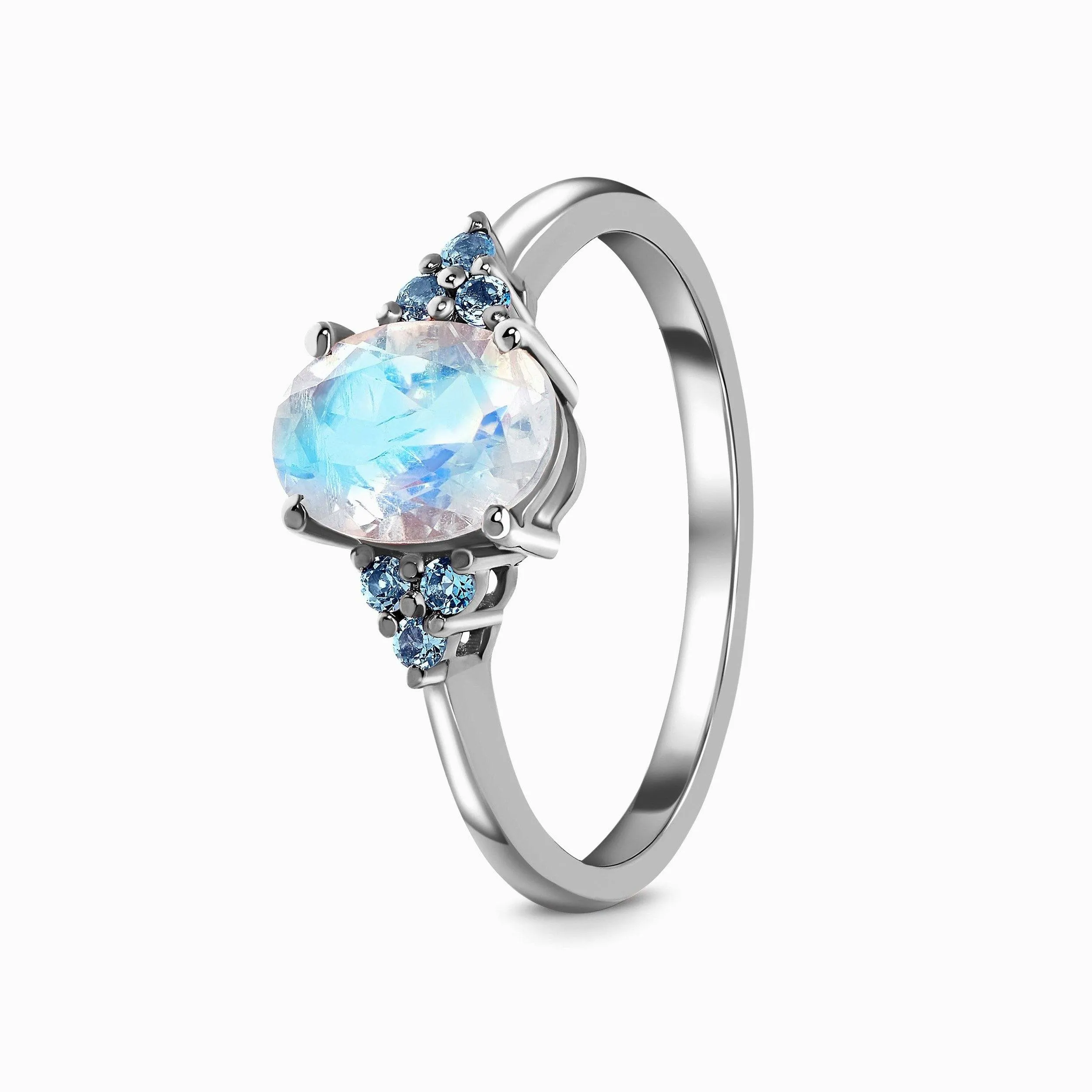 Moonstone Blue Topaz Ring - Naia