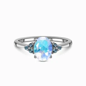 Moonstone Blue Topaz Ring - Naia