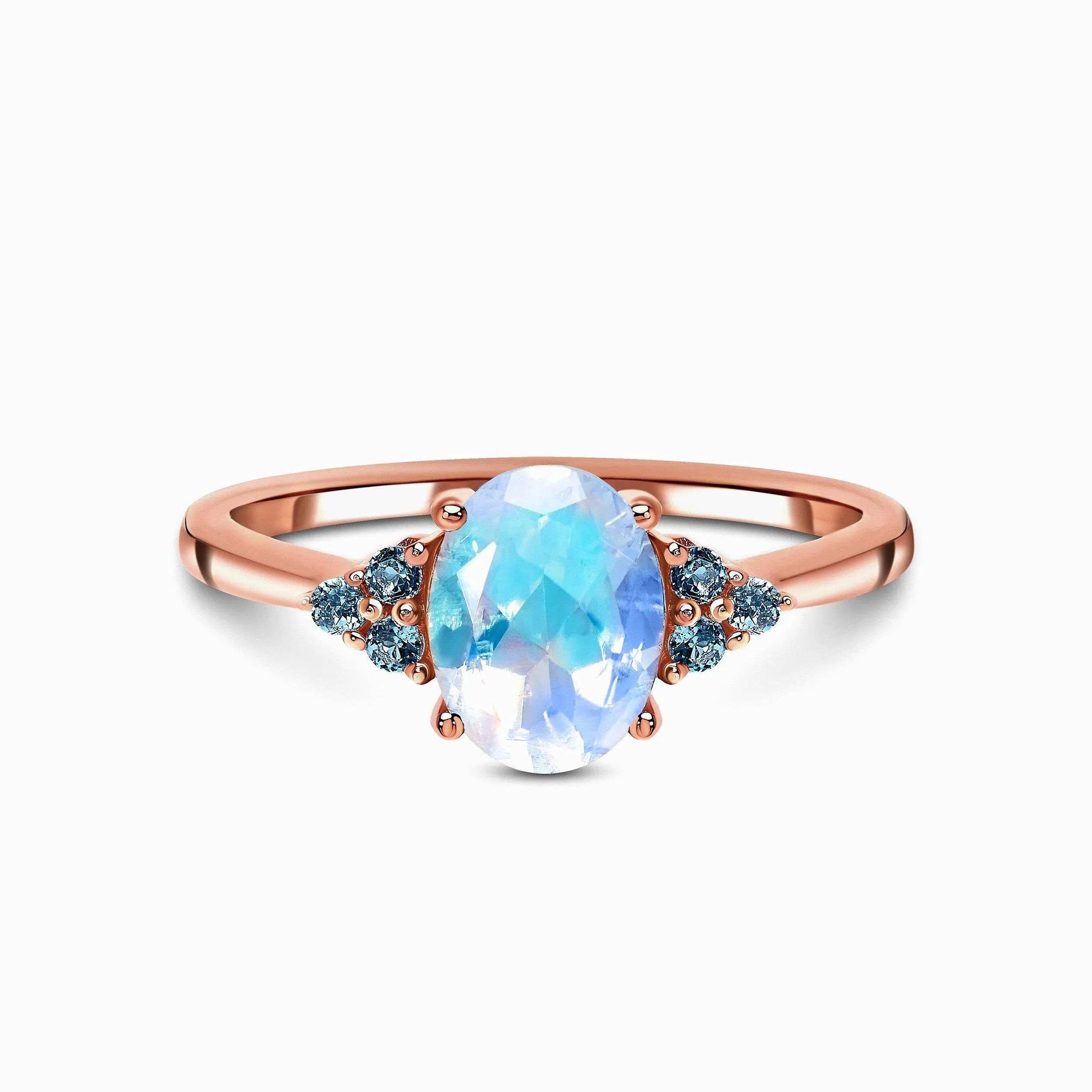 Moonstone Blue Topaz Ring - Naia