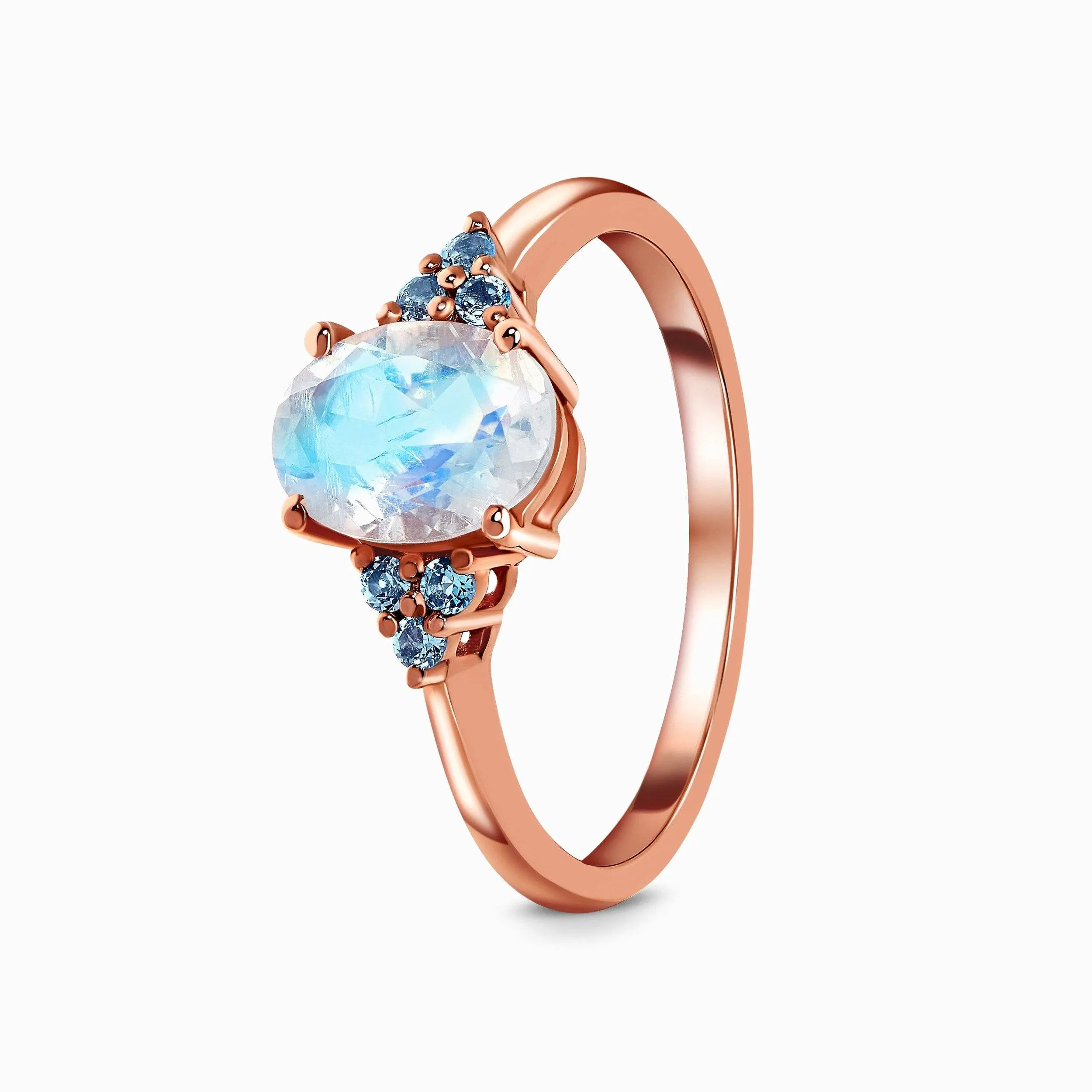 Moonstone Blue Topaz Ring - Naia