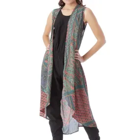 Multi Color Paisley  Long Vest