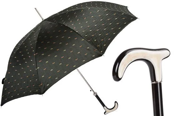 PAISLEY UMBRELLA WITH HORN HANDLE