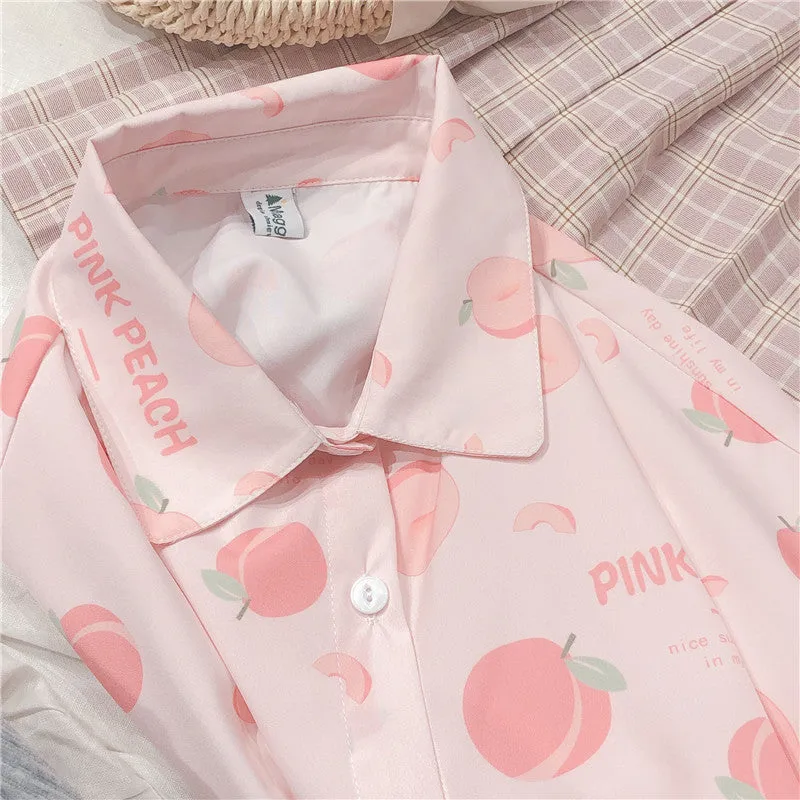 Peach Printed Shirt AD12179