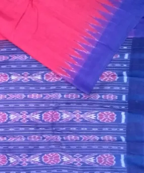 Pink navy blue silk handloom gopalpur saree