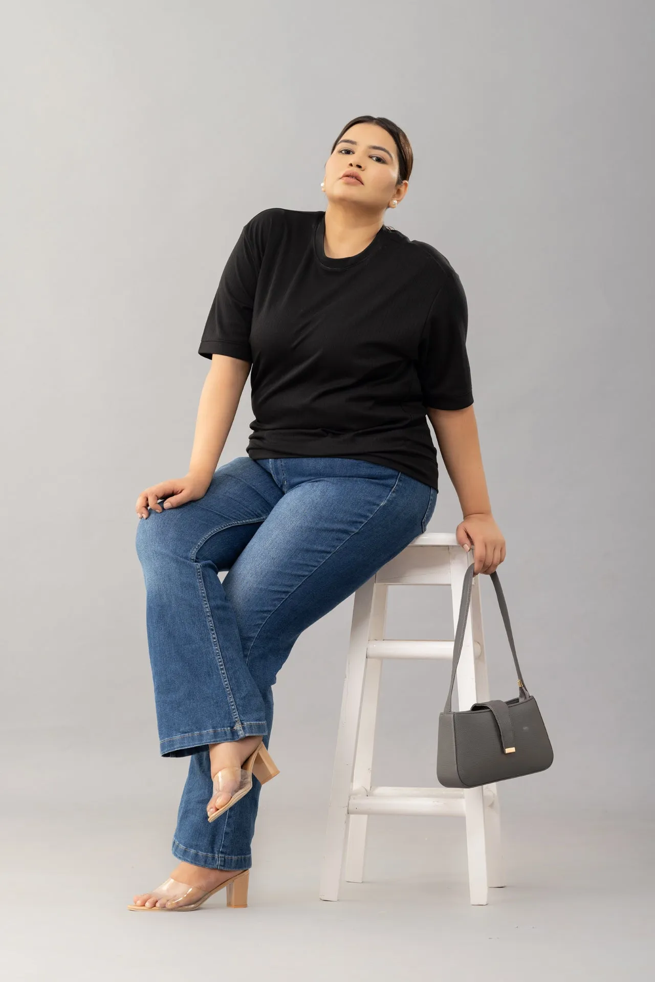 Plus Size Cotton Street Style T-shirts For Summer - Black