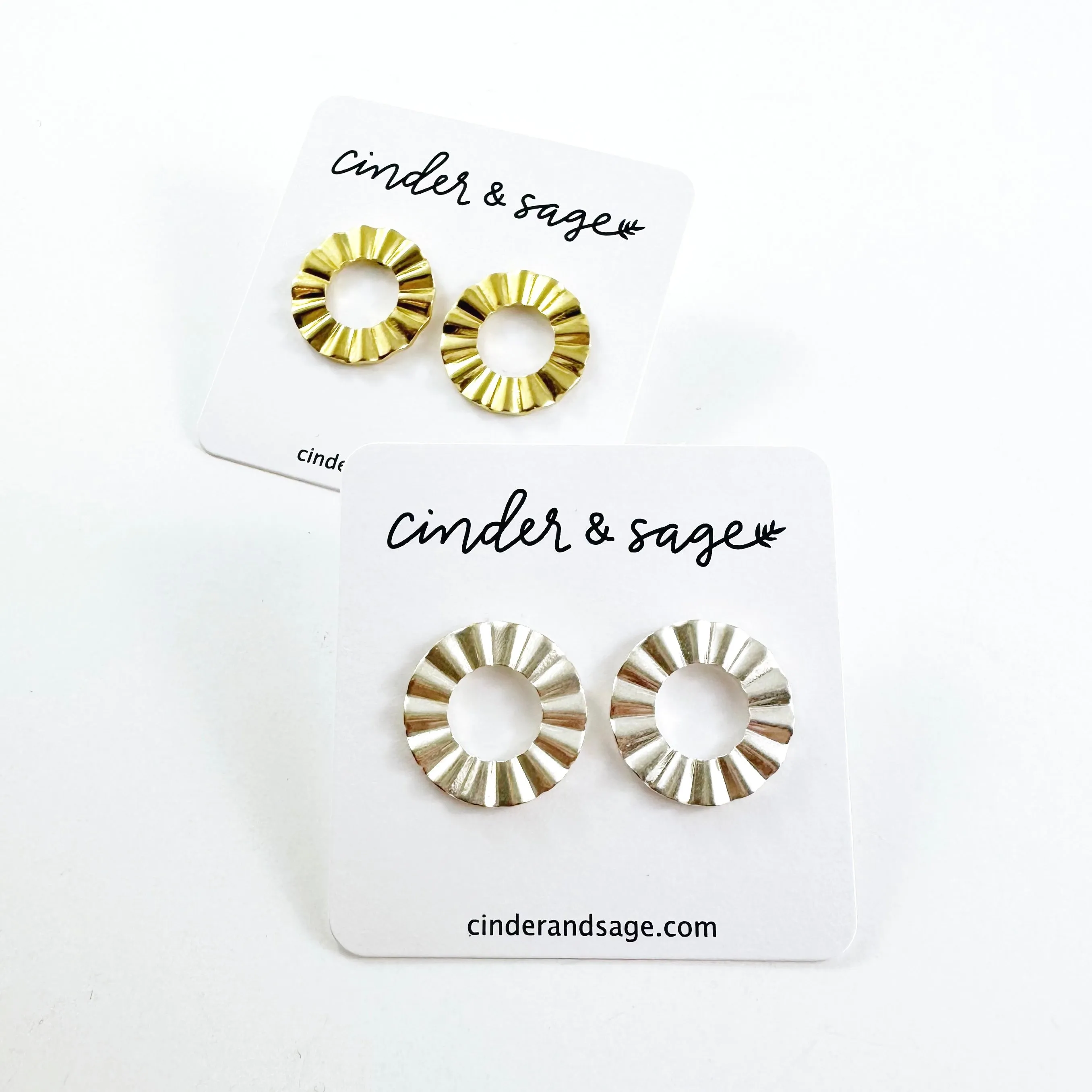 Rippled” Circle Studs