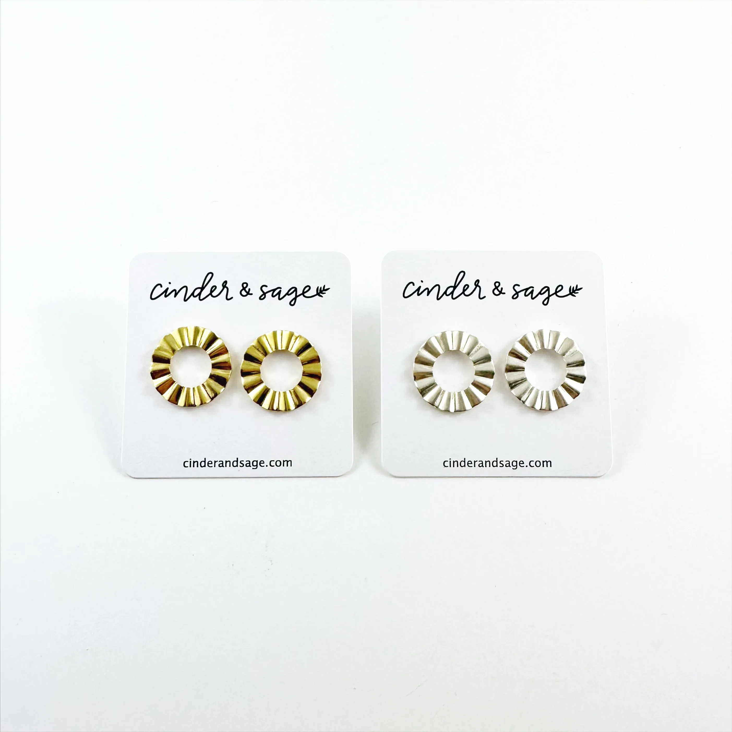 Rippled” Circle Studs