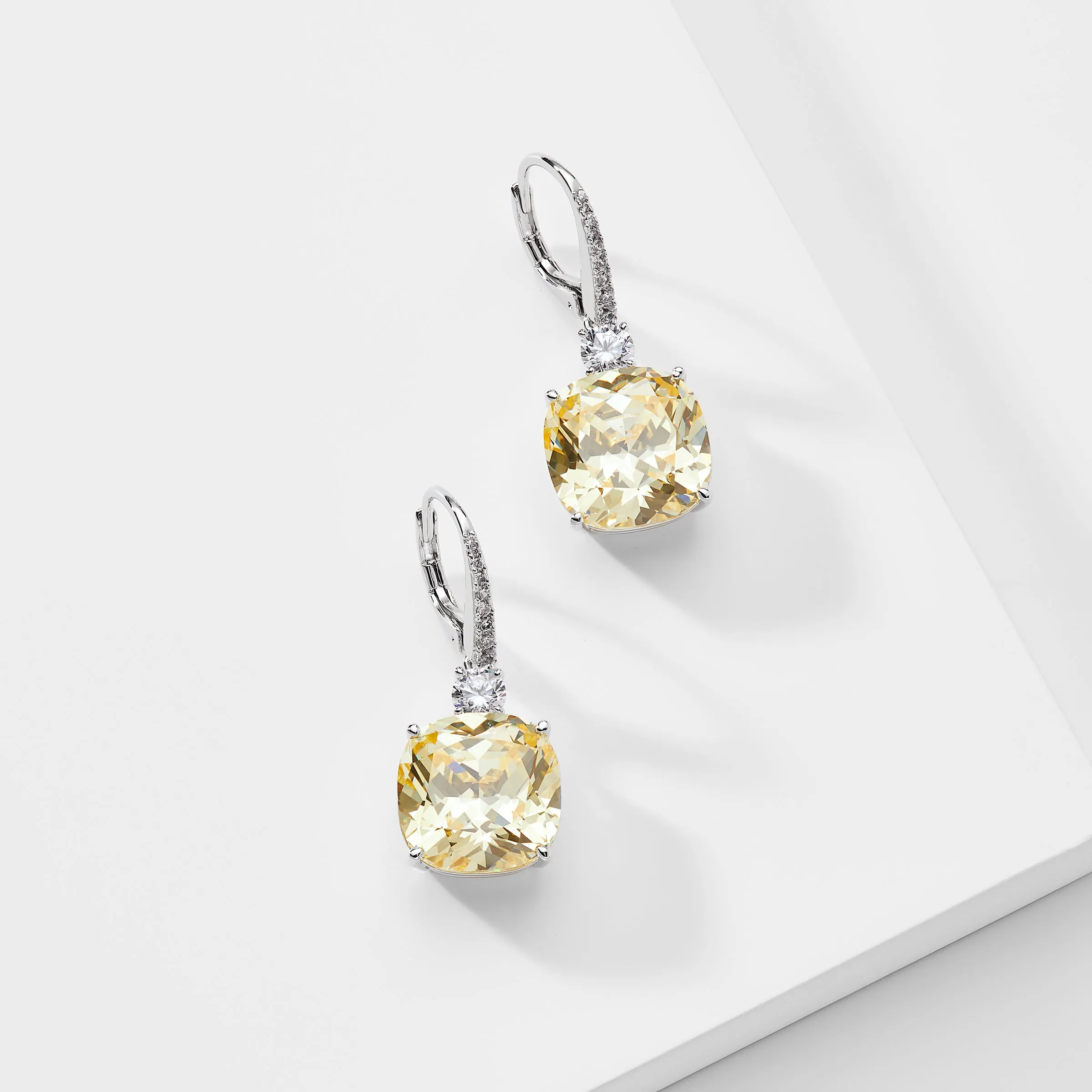 SOLEIL YELLOW CZ DROP EARRINGS