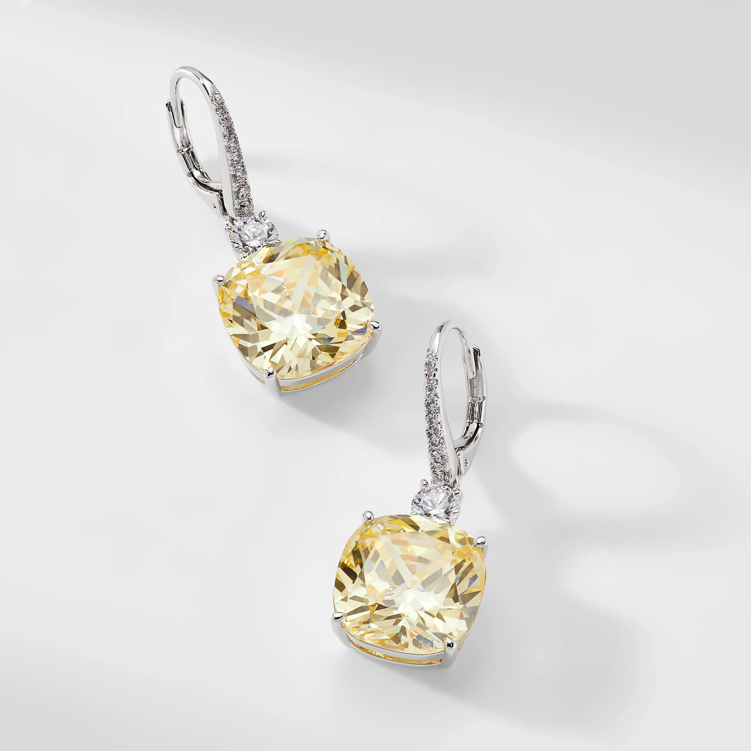 SOLEIL YELLOW CZ DROP EARRINGS