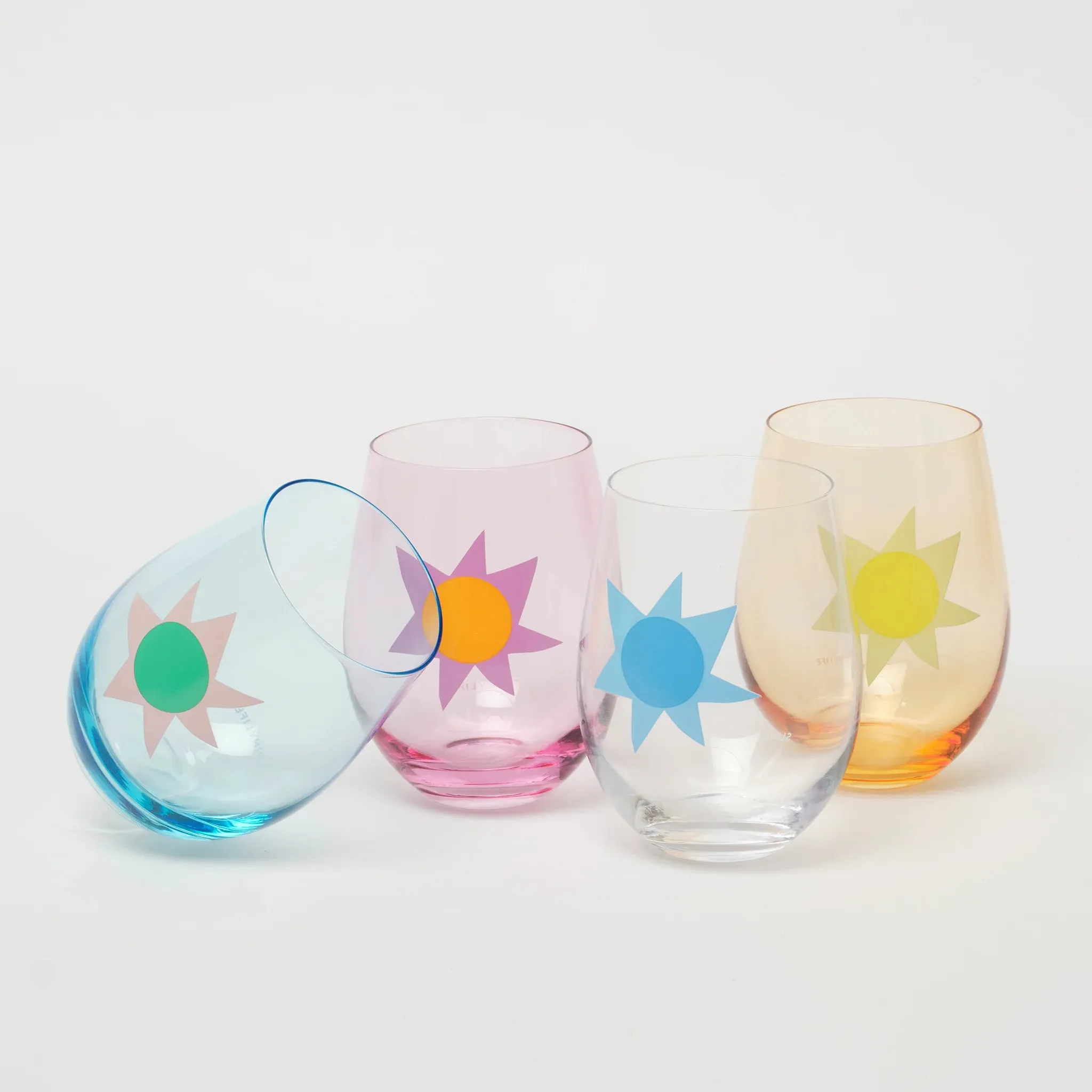 Sunnylife Stemless Glass Tumblers Utopia Multi