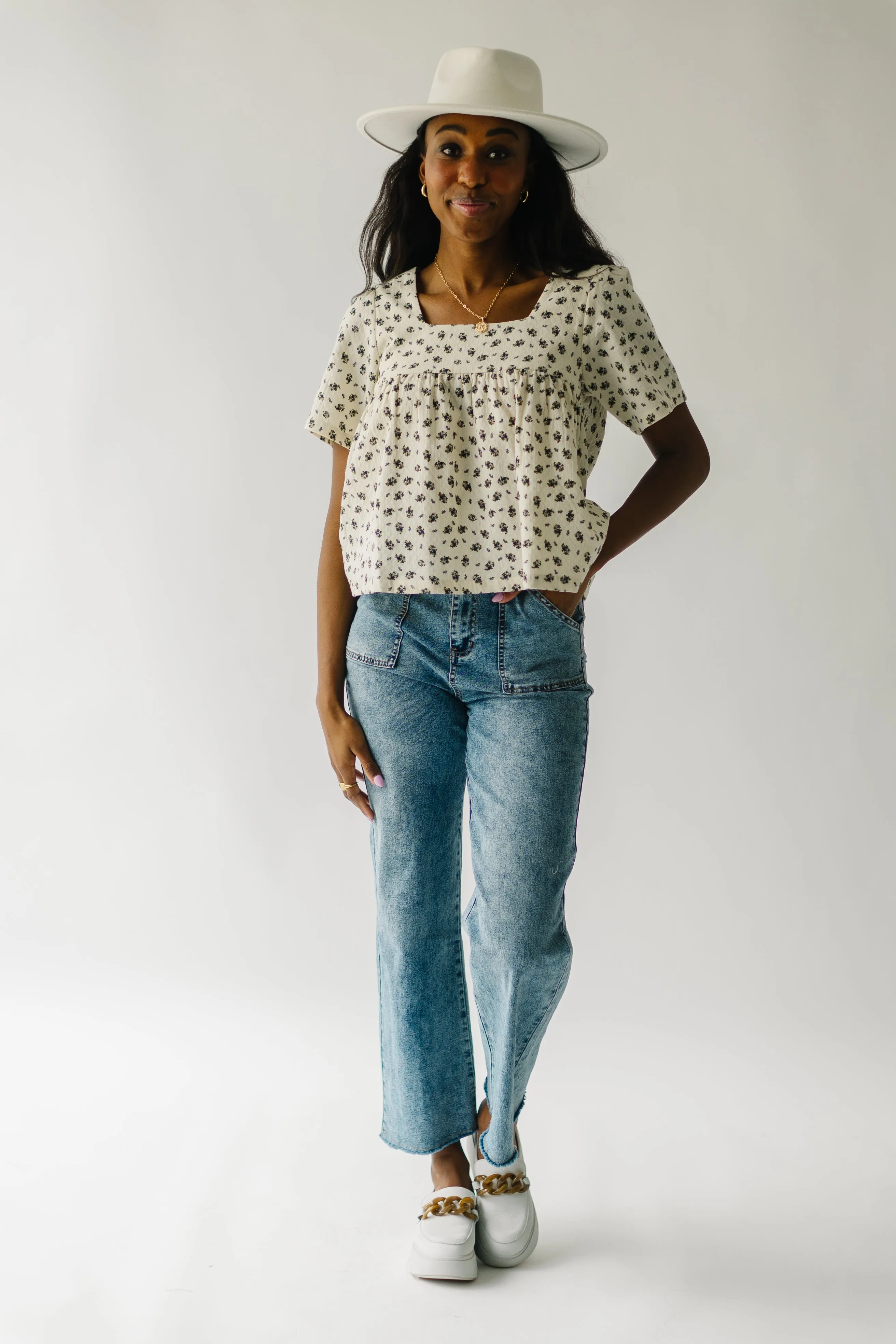 The Barnum Floral Printed Blouse in Natural