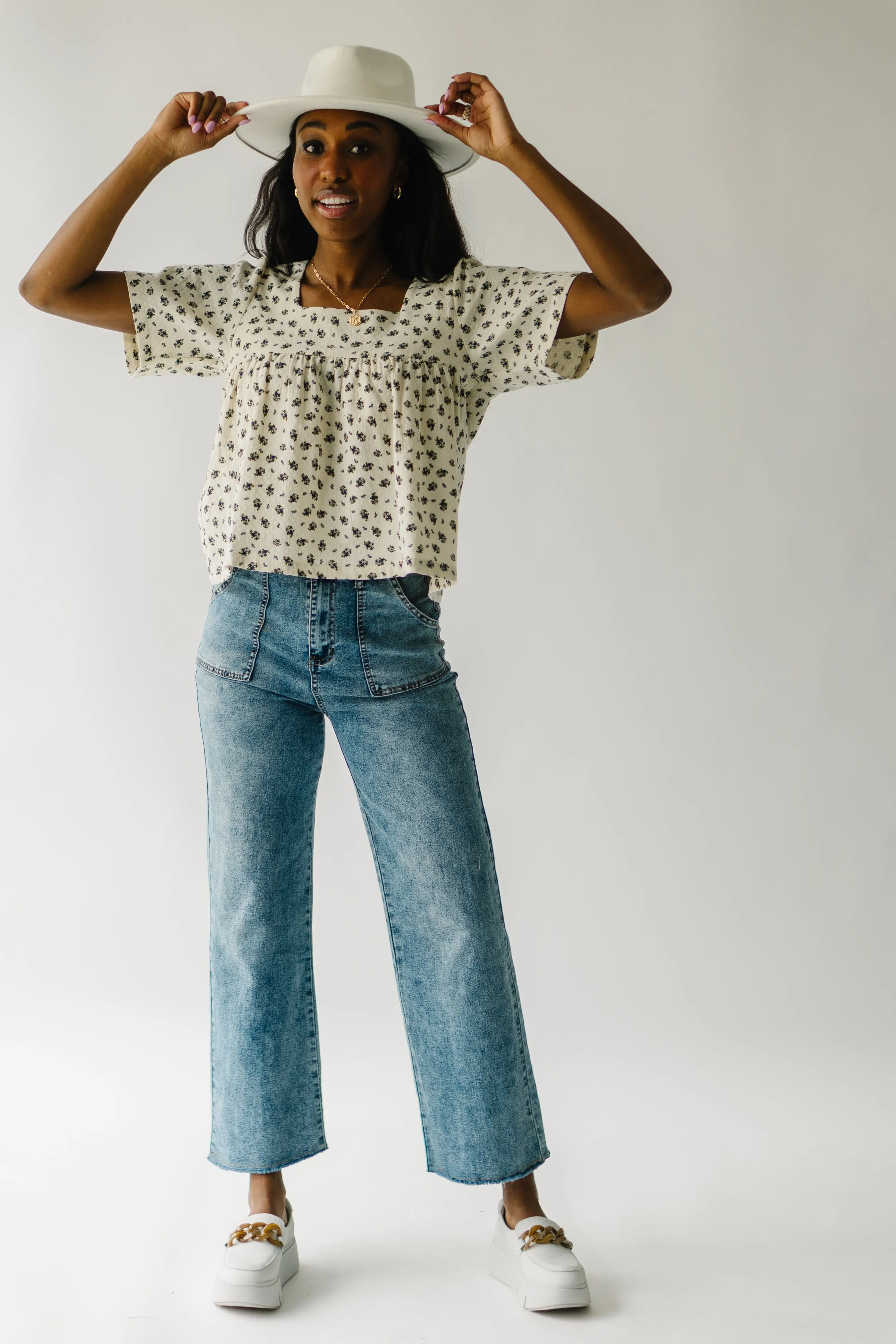 The Barnum Floral Printed Blouse in Natural