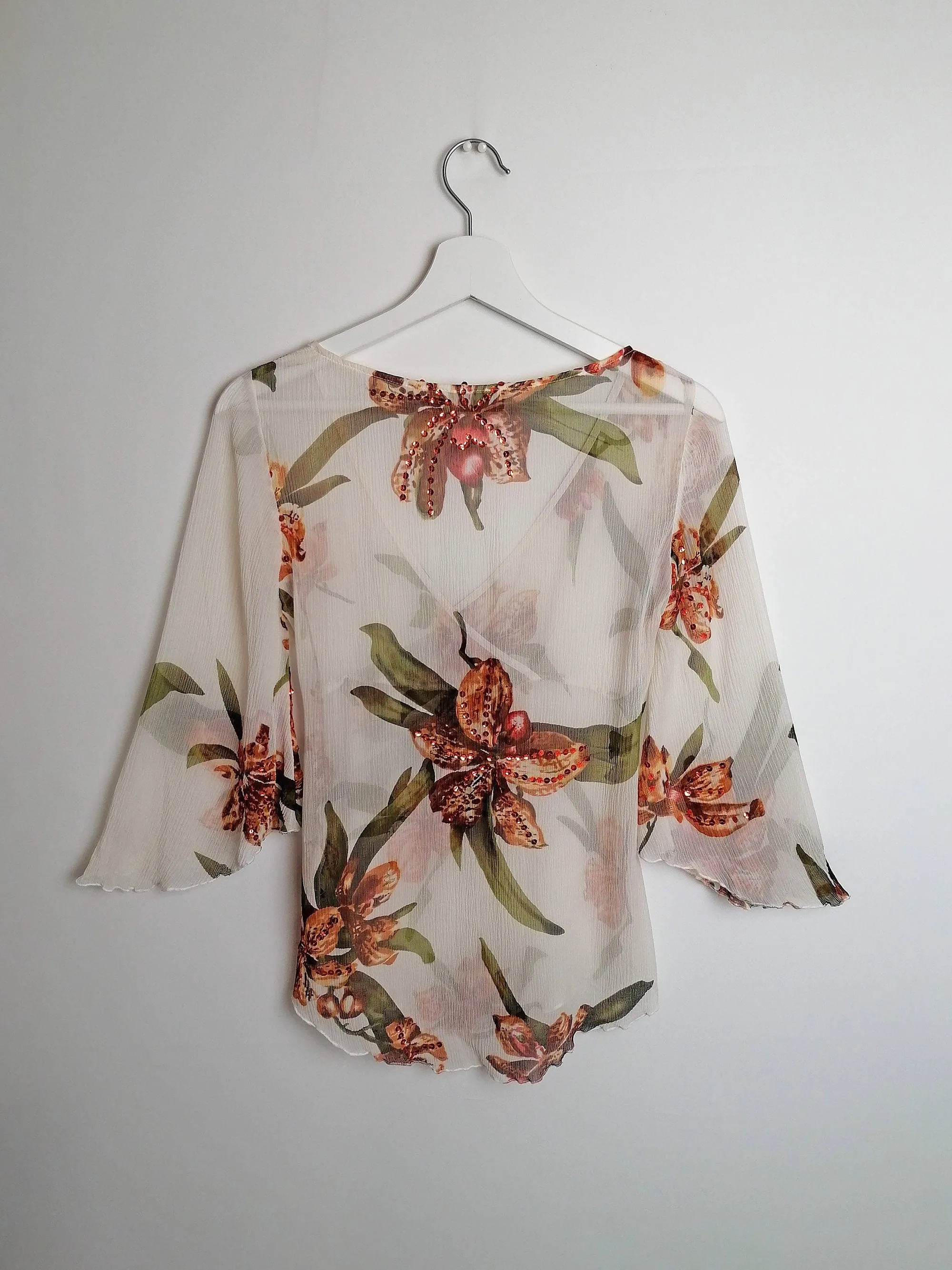 TUZZI Silk Sheer Blouse - size XS - S