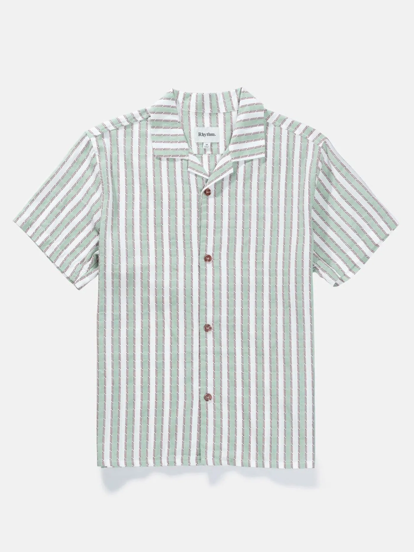 Vacation Stripe Short Sleeve Buttondown Shirt