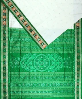 White green silk handloom sambalpuri saree