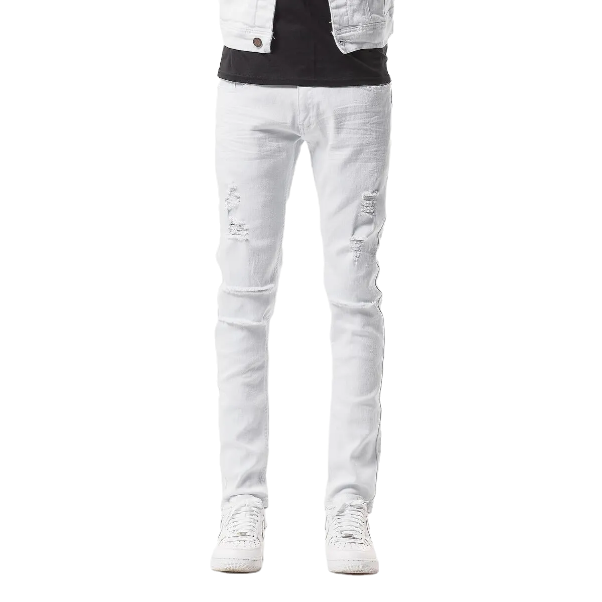 WhiteSkinny Jeans with Rips