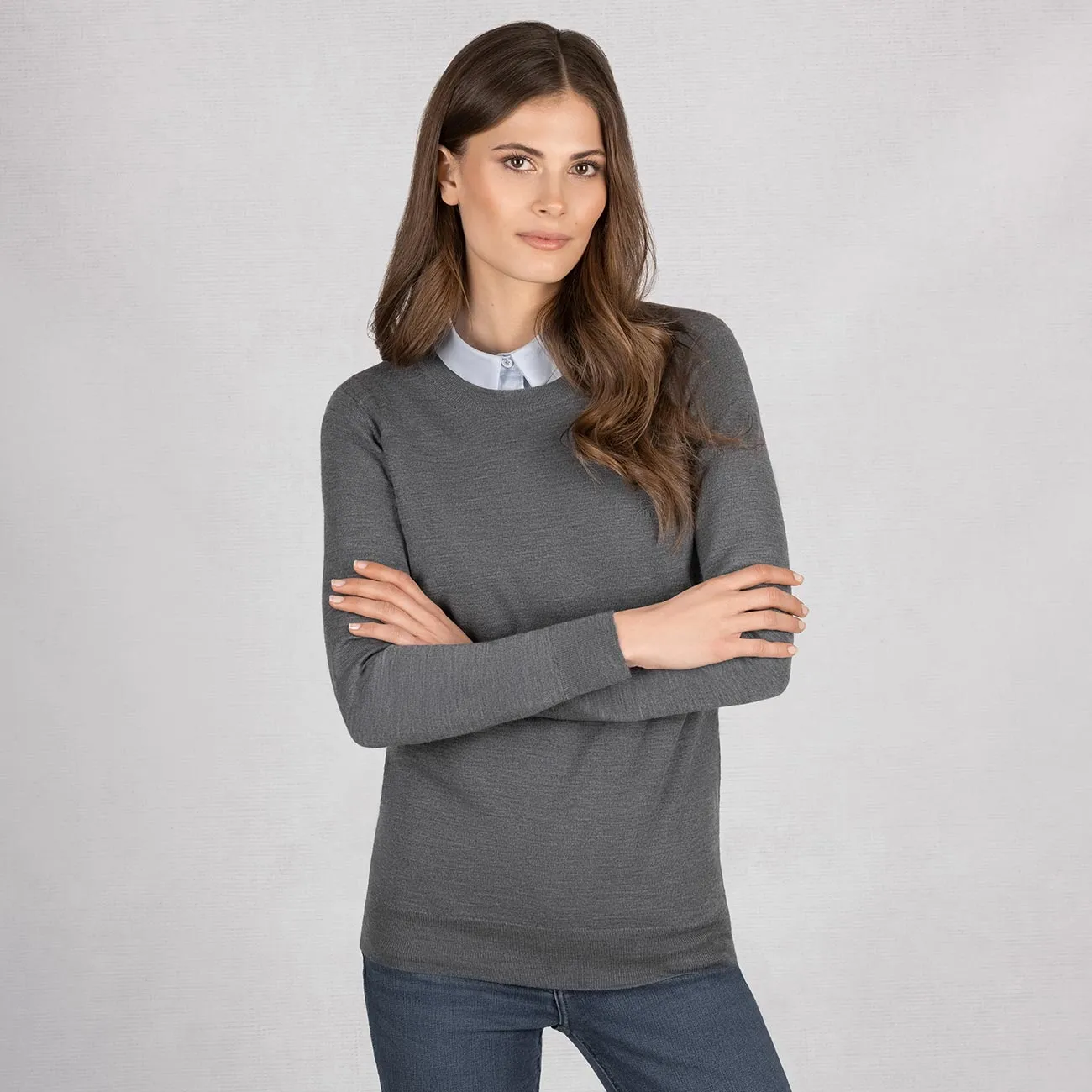 Wool Pullover Light Round Neck Women