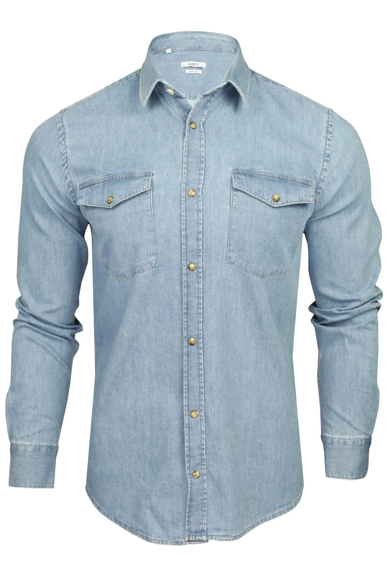 Xact Mens 6.6 oz Denim Shirt - Long Sleeved