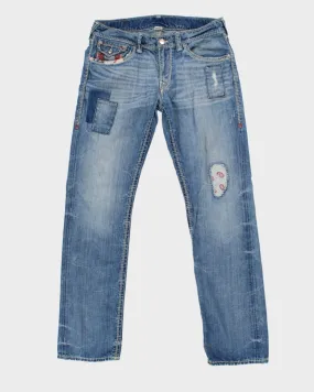 Y2K 00s True Religion Medium Wash Patchwork Jeans - W33