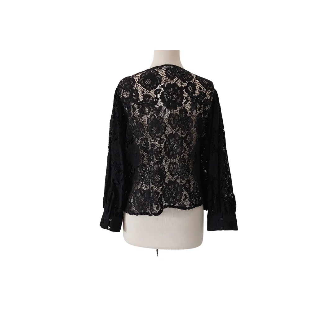 ZARA Black Lace Blouse | Brand New |